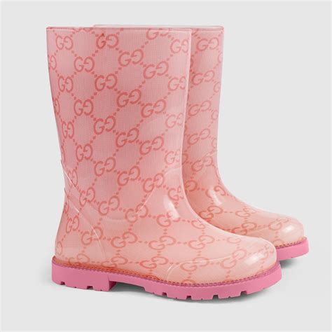 gucci rain boots pink